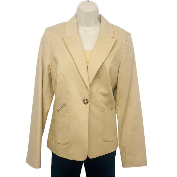 Jules & Leopold Tan Blazer Single Button Patch Pockets Normcore Office Attire - Picture 14 of 16